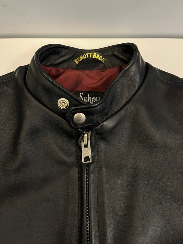 ショット SCHOTT シングルライダース 革ジャン レザージャケット アメリカ製 7009 サイズ36 ジャケット ブラック 101MT-4681