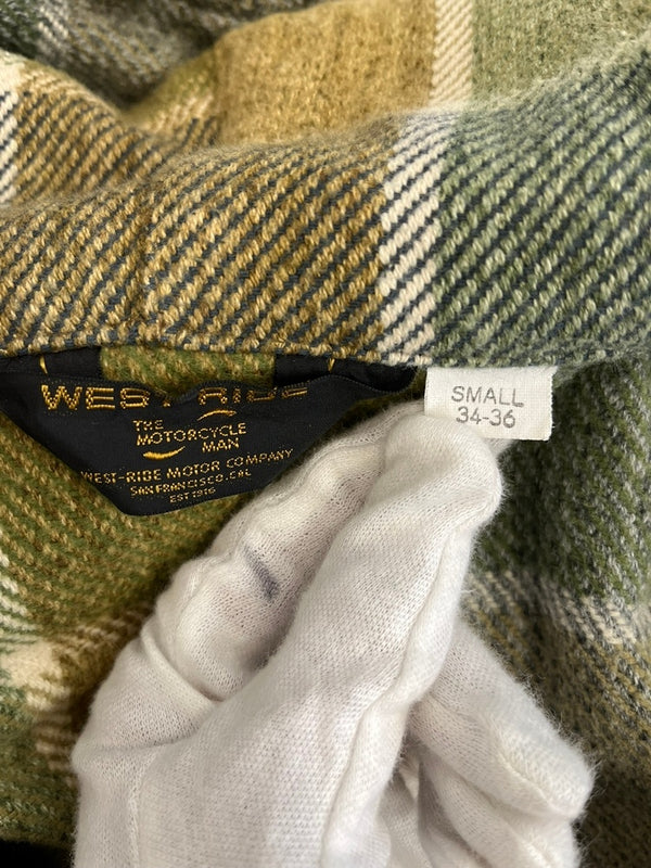 ウエストライド WEST RIDE PULLORVER SNAP HOODIE プルオーバーパーカー チェック フーディ  パーカ グリーン Sサイズ 101MT-4097