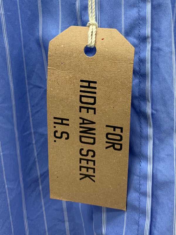 ハイドアンドシーク HIDE AND SEEK 24ss B.D. L/S Shirt 長袖シャツ ストライプ ブルー Lサイズ 201MT-3797