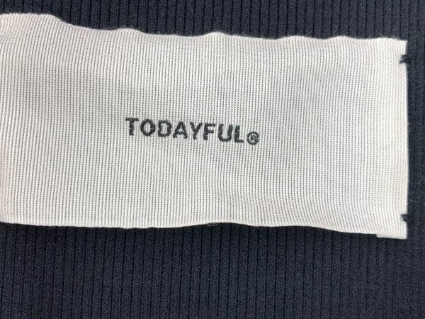 トゥデイフル TODAYFUL ドッキング ギャザー Docking Gather Onepiece ドレス Dress ノースリーブ カップイン 異素材 ドロストリング BLACK 黒 12310323 ワンピース 無地 ブラック SIZE38 104LT-150