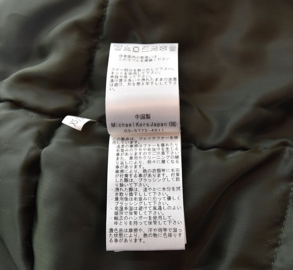 マイケルコース MICHAEL KORS Benson Faux Fur Trim Woven Parka ベンソン ファー パーカー 中綿 アウター OLIVE オリーブ MC27350 XS ジャケット グリーン SSサイズ 103MT-2198