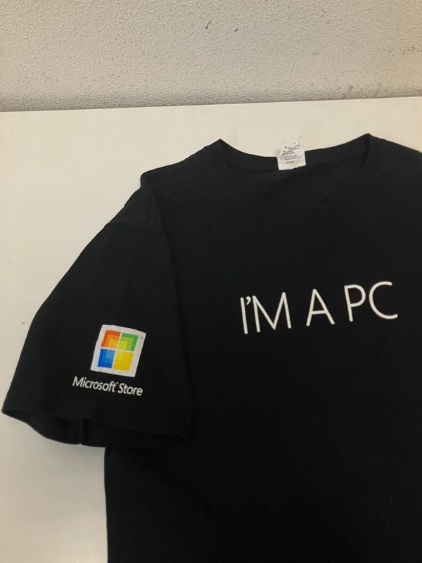 US US古着 00's 00s Y2K anvil Microsoft I'M A PC マイクロソフト 企業モノ プロモーション アドバタイジング Tシャツ ブラック Mサイズ 101MT-4938