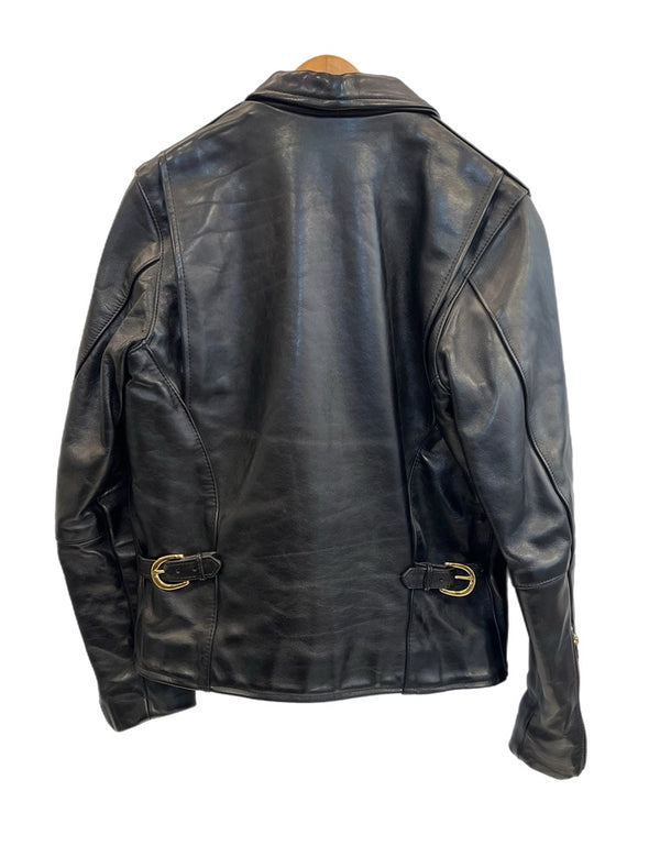 バンソン VANSON 襟付きシングル ライダース レザー ジャケット USA製 アメリカ製 黒  表記サイズ38 ジャケット ブラック 101MT-4559