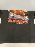 ヴィンテージ vintage 90’s 90s Fruit of the Loom KING OF BEER Budweiser Horse ホース 馬 バドワイザー 販促 プロモ 企業T  Tシャツ ブラック Lサイズ 101MT-3735