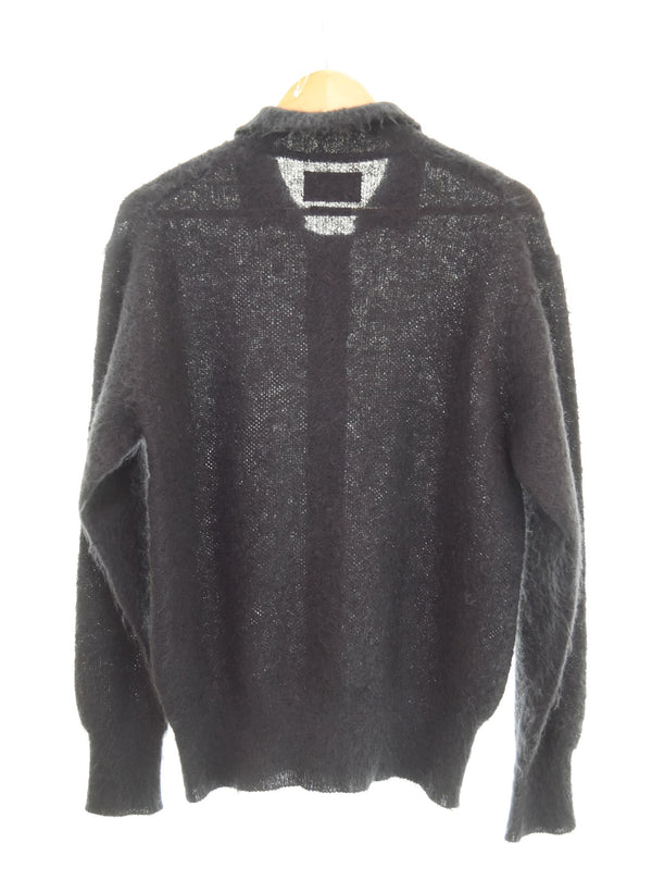 ヨーク YOKE 24AW BRUSHED MOHAIR KNIT SHIRTモヘアニット シャツ 黒 YK24FW0838S 3 カーディガン ブラック 103MT-2227
