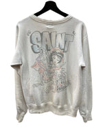 セントマイケル SAINT MICHAEL 21SS CREW SWEAT SHIRT クルーネック スウェット ヴィンテージ加工 白 SM-S21-0000-013 スウェット プリント ホワイト Sサイズ 104MT-1657