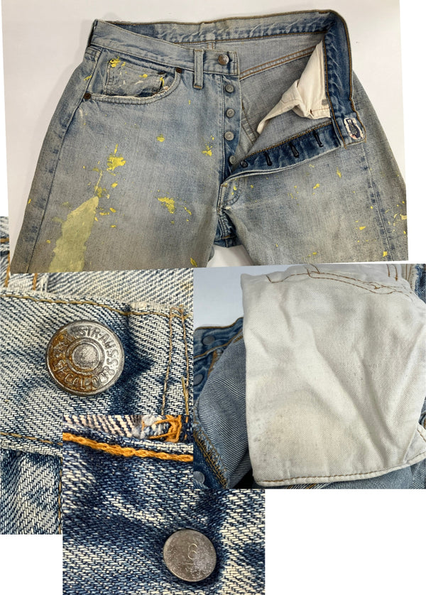 リーバイス Levi's 70's 70年代 501 66 BIGE 移行期 ボタン裏6刻印 不均等V 赤耳 VINTAGE ヴィンテージ デニム ブルー 101MB-631