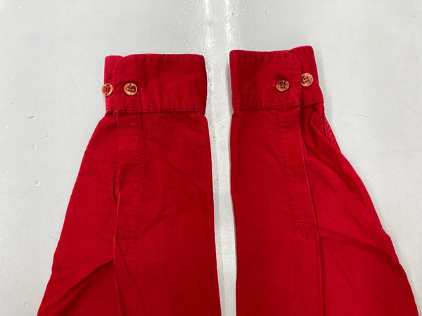 ヴィンテージ vintage 50s～ 50年代 PILGRIM ピルグリム コーデュロイ オープンカラー 開襟 赤 長袖シャツ 無地 レッド Mサイズ 104MT-1306