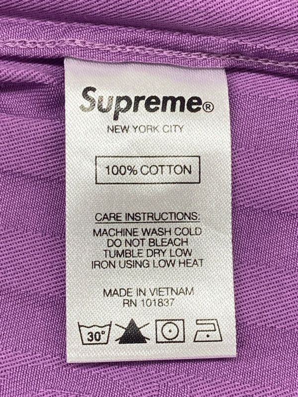 シュプリーム SUPREME 20FW Jacquard Stripe Twill Shirt ジャガード ストライプ ツイル シャツ 紫 長袖シャツ ストライプ パープル Mサイズ 104MT-1707