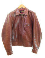ビーマッコイ B-MCCOY'S  STEERHIDE LEATHER SINGLE RIDERS JACKET ステアハイド シングル レザー ライダース ジャケット バイカー 42 ジャケット ブラウン 103MT-2239