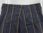 ヨウジヤマモト Yohji Yamamoto POUR HOMME SLACKS PANTS スラックス パンツ テーパード トラウザーズ ジップフライ 紺 ストライプ HB-P14-123 スラックス ネイビー サイズ 3 104MB-258