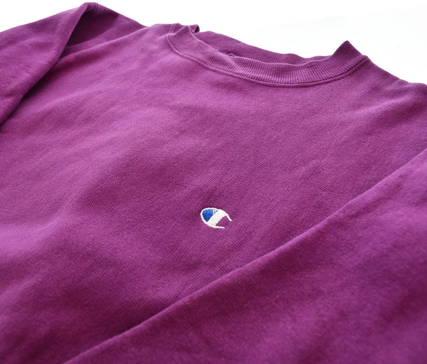 チャンピオン Champion 90年代 90s REVERSE WEAVE リバースウィーブ 刺繍 タグ made in USA 90's フェード 目あり スウェット パープル Mサイズ 103MT-3379