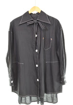 メゾンマルジェラ MM6 Maison Margiela 18SS リボンシャツ S32AM0280 長袖シャツ ブラック 38 103LT-129