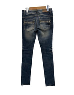 ダイア d.i.a JEANS 平成ギャル スキニージーンズ 裾ファスナー ダメージ加工  デニム ネイビー 26インチ 101LB-22