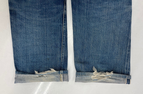リーバイス Levi's 501 BIG E 60s 60年代 Vintage ヴィンテージ ジーンズ デニムパンツ ジーパン ボタン裏6 足長R 赤耳 青 無地 デニム ブルー 104MB-180