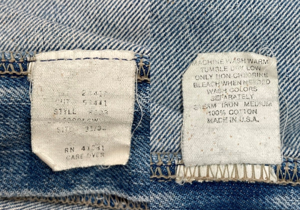 ダブルアールエル RRL 90s DENIM PANTS デニム パンツ ジップフライ ジーパン ジーンズ USA製 Ralph Lauren インディゴ 青 ロゴ デニム ブルー 31/32 104MB-234