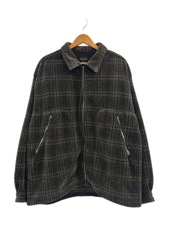 パタゴニア PATAGONIA 98年製 90s 90's USA製 ultra plush over shirt ウルトラプラッシュオーバーシャツ フリースジャケット チェック柄 XL ジャケット グレー 101MT-4803