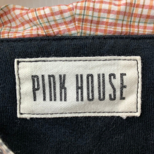 ピンクハウス PINK HOUSE ロングワンピース リボン ワッペン フード付き ギンガムチェック柄 ワンピース ブラック 201LT-437
