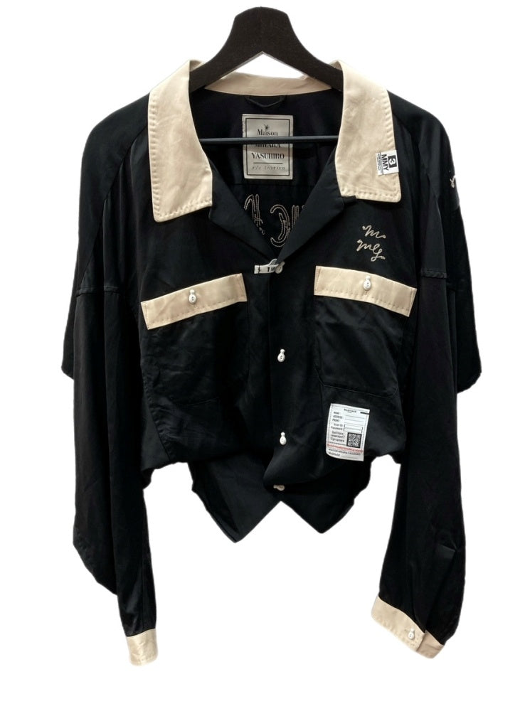 MIHARA YASUHIRO 24AWダック刺繍 ストライプ 長袖シャツ MIHARA