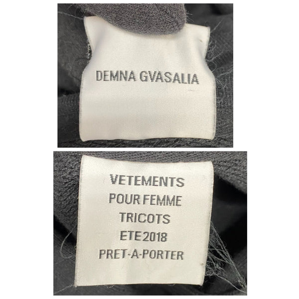ヴェトモン VETEMENTS 18SS Tape Hoodie アシンメトリー パーカ ブラック Sサイズ 201MT-4023