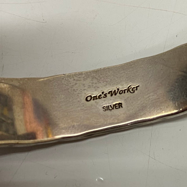 【曜日割引対象外】 【中古】ワンズワーカー ONE'S WORKER 唐草 金メタル メンズジュエリー・アクセサリー バングル シルバー 201goods-685 VB