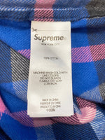 シュプリーム SUPREME Plaid Flannel Shirt Blue 23AW フランネルシャツ ロゴ 青 長袖 長袖シャツ チェック ブルー Lサイズ 101MT-2549