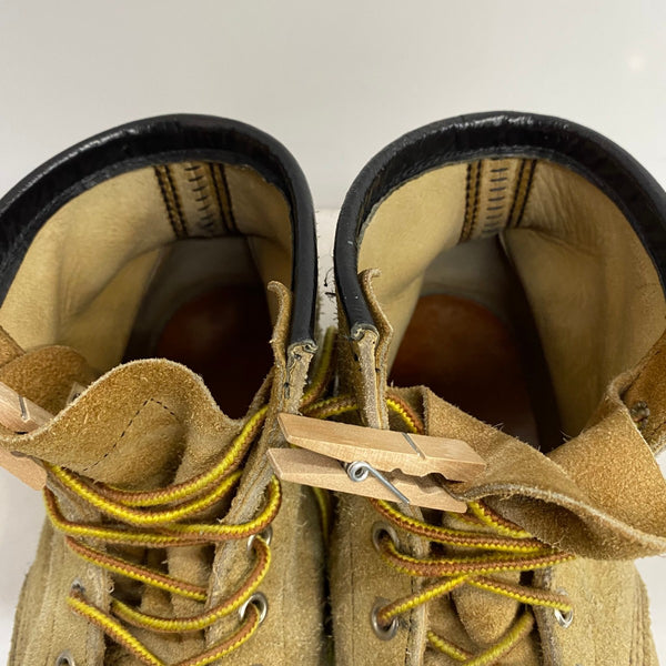 【曜日割引対象外】 レッドウィング RED WING 90's 四角犬タグ アイリッシュセッター スエード US7 メンズ靴 ブーツ ワーク ベージュ 25cmサイズ 201-shoes1561 VB