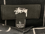 ステューシー STUSSY LIGHT WEIGHT CLASSIC SHIRT ライト ウェイト クラシック ステンカラー フロントボタン 胸ポケット ロゴ 刺繍 BLACK 黒 長袖シャツ チェック ブラック Lサイズ 104MT-1775