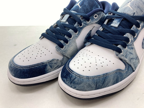 ナイキ NIKE 24年製 AIR JORDAN 1 LOW WASHED DENIM エア ジョーダン ウォッシュド デニム AJ1 ジャンプマン 白 青 CZ8455-100 メンズ靴 スニーカー ブルー 27.5cm 104S-641