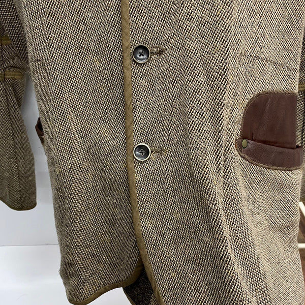 【曜日割引対象外】 キャピタル KAPITAL カシドス ウール ツイード ジャケット レザー ジャケット ベージュ 3サイズ 201MT-3684 VB