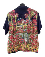 サンサーフ SUN SURF HAWAIIAN SHIRT ハワイアン シャツ アロハシャツ オープンカラー 開襟 半袖 ENCHANTING WATERFALLS 紺 M32181 B 半袖シャツ 花・植物 ネイビー Sサイズ 104MT-1746