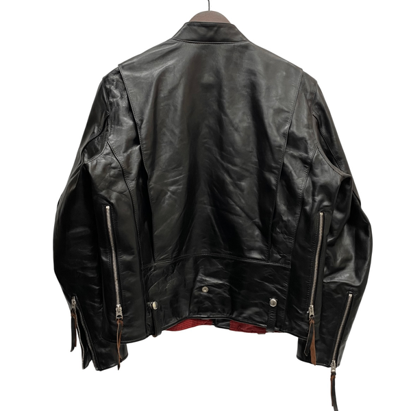 【曜日割引対象外】 アメカジ系 leather item ダブル レザー ライダースジャケット IDEAL CONMAR ZIPPER ジャケット ブラック 201MT-3735 VB