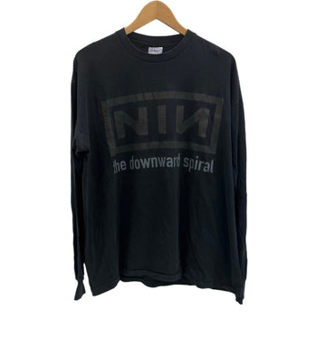 バンド band 90's 90年代 ALL SPORT NINE INCH NAILS the downward spiral hallo eight ナインインチネイルズ アメリカ製 MADE IN USA XL ロンT ブラック LLサイズ 101MT-4115