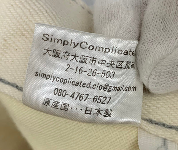 シンプリーコンプリケイテッド SIMPLYCOMPLICATED ボタンフライ ジーンズ デニム 無地 ホワイト Sサイズ 201MB-635