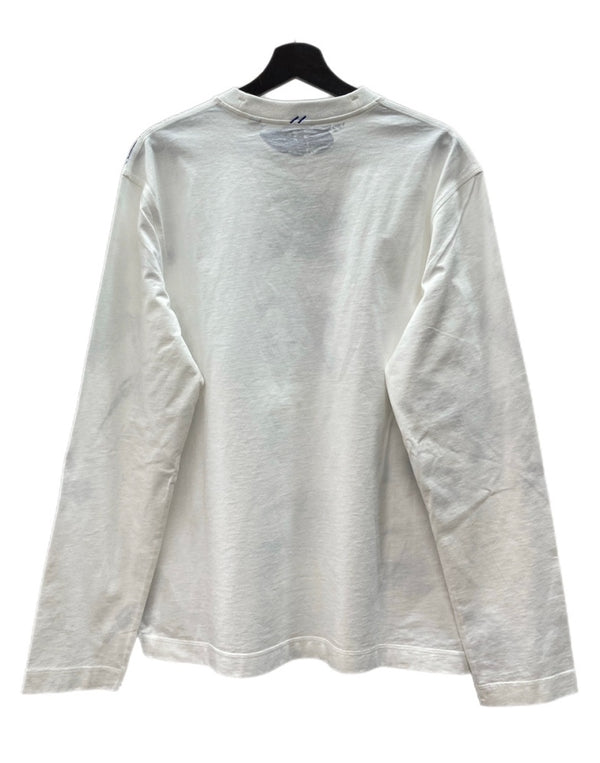 バーバリー Burberry 24SS GRAPHICS SCREEN PRINT L/S T-SHIRT スクリーン プリント 長袖 Tシャツ ロンT 白 青 ロンT プリント ホワイト Mサイズ 104MT-2213