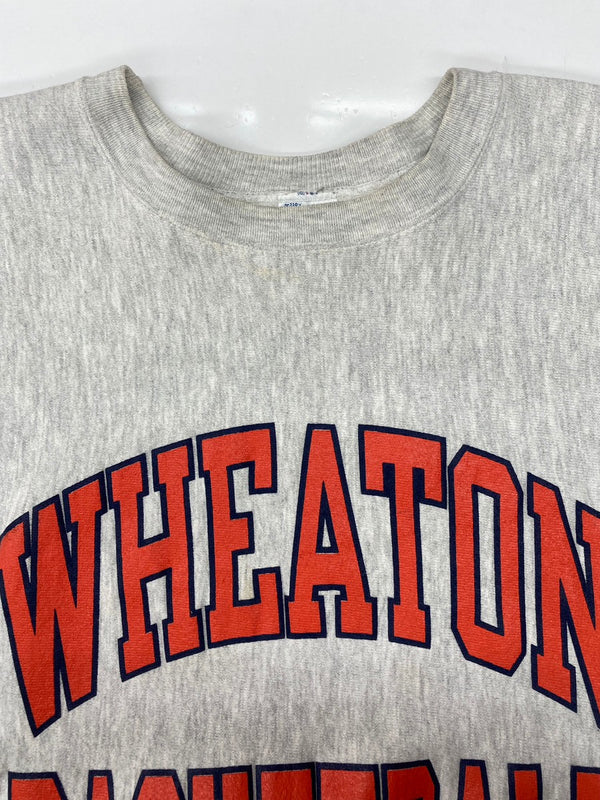 チャンピオン Champion 90s 90年代 刺繍タグ REVERSE WEAVE リバースウィーブ  USA製 WHEATON BASEBALL  灰色 スウェット プリント グレー XLサイズ 104MT-2279