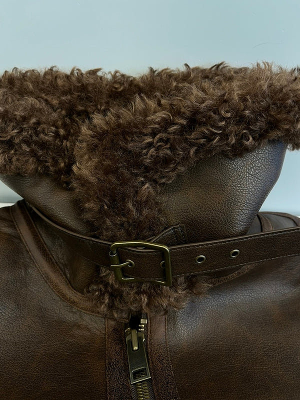 マウジー moussy AGED AVIATOR JACKET エイジドアビエータージャケット ボア 茶 010HAS30-1341 ジャケット ブラウン フリーサイズ FREE 101LT-217