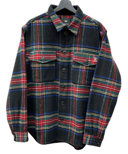 ウィンダンシー WIND AND SEA CPO SHIRT JACKET シャツ ステンカラー フロントボタン ロゴ 刺繍 WDS-O-GEN-23-Q2-JK-06 ジャケット チェック マルチカラー Lサイズ 104MT-1882