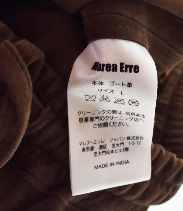マレアエッレ MAREA ERRE ゴート スエード ショーツ 茶 ハーフパンツ ブラウン Lサイズ 103MB-542