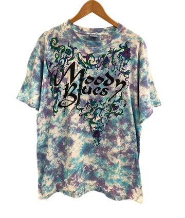 バンド band Vintage 90's FRUIT OF THE LOOM The Moody Blues Tie Dye Floral LIQUID BLUE ムーディーブルース タイダイ XL Tシャツ マルチカラー LLサイズ 101MT-3493