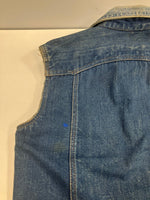 ヴィンテージ vintage 40's~50's 40~50年代 UNKNOWN 黒ラッカーボタン 耳付き オレンジステッチ 袖カットオフ デニム ベスト ブルー 101MT-4799