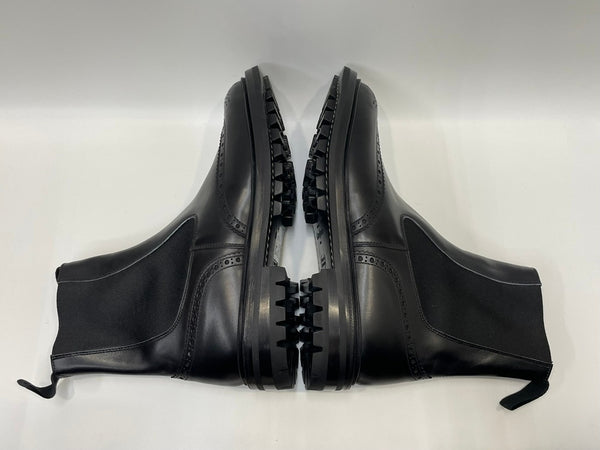 トリッカーズ Trickers コマンドソール ウイングチップ サイドゴア ブーツ グッドイヤーウェルト製法 275413 メンズ ブラック UK8 26.5cm 601sh-44