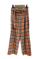 ビューティフルピープル beautiful people チェック柄パンツ オレンジ 水色 リボン 11825105005 ボトムスその他 オレンジ サイズ34 101LB-24