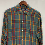 【曜日割引対象外】 ヴィンテージ vintage 60's 70's D'AVELLA USA製 レーヨン チェックシャツ 長袖シャツ グリーン Mサイズ 201MT-4268 VB
