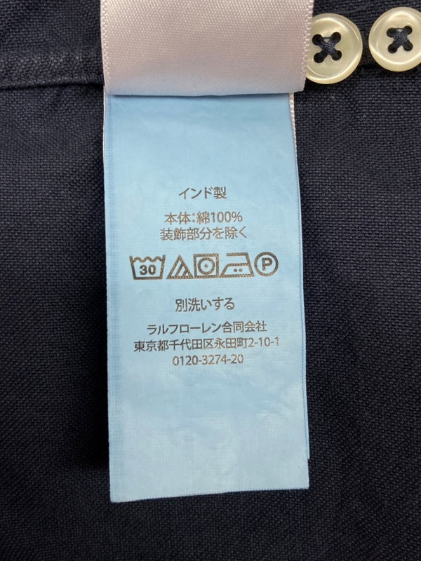 ラルフローレン RalphLauren POLO BUTTONDOWN SHIRT ボタンダウン シャツ CUSTOM FIT 刺繍 長袖 紺 長袖シャツ ワンポイント ネイビー XLサイズ 104MT-2086