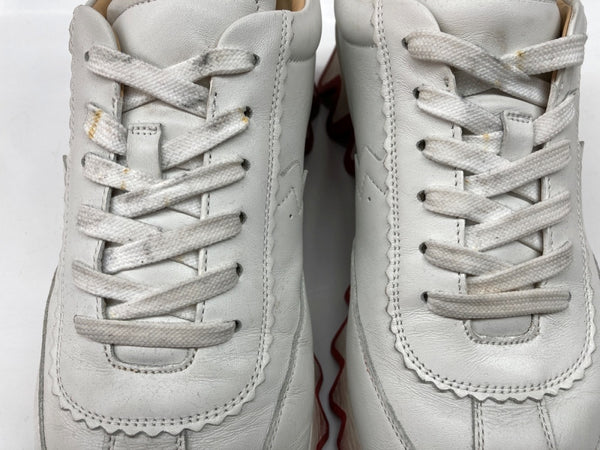 クリスチャンルブタン Christian Louboutin LOUBISHARK ルビシャーク カーフスキン レザー VERSION WHITE バージョンホワイト イタリア製 WHITE 白 3200517 WH43 レディース靴 スニーカー ホワイト SIZE40 104S-993