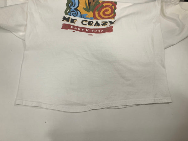 ヴィンテージ vintage 90's 90s Hanes VBITS'S 97 PARTY InstallSheild's JAMAICAN ME CRAZY 企業Tee アートT art  Tシャツ ホワイト Lサイズ 101MT-3541