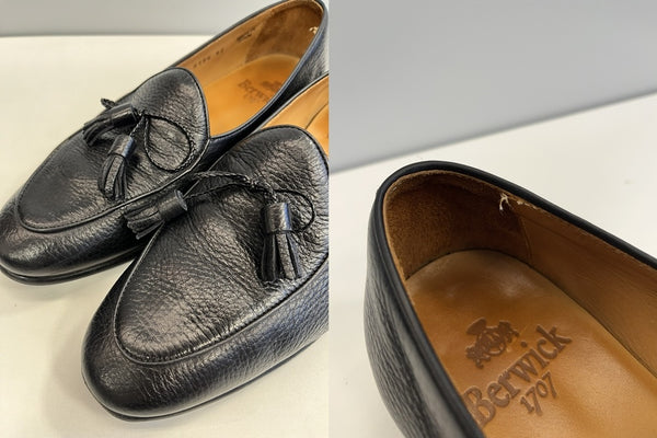 バーウィック Berwick1707 タッセルローファー シボ革 黒 5154 メンズ靴 ローファー ブラック EU42 101sh-2264