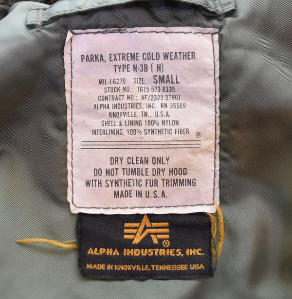 アルファ インダストリーズ ALPHA INDUSTRIES 90's N-3B ミリタリー Military MADE IN USA フライト ジャケット Flight Jacket IDEAL 90年代 ジャケット カーキ Sサイズ 103MT-3445