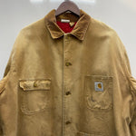 【曜日割引対象外】 カーハート Carhartt 80's 90's チョアコート中綿 キルティングライナー ダック カバーオール ジャケット ベージュ 201MT-4551 VB